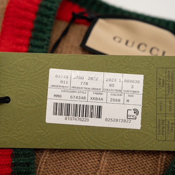size M Gucci Camel Brown Cashmere Cable Knit Vest Web - Picture 10 of 13